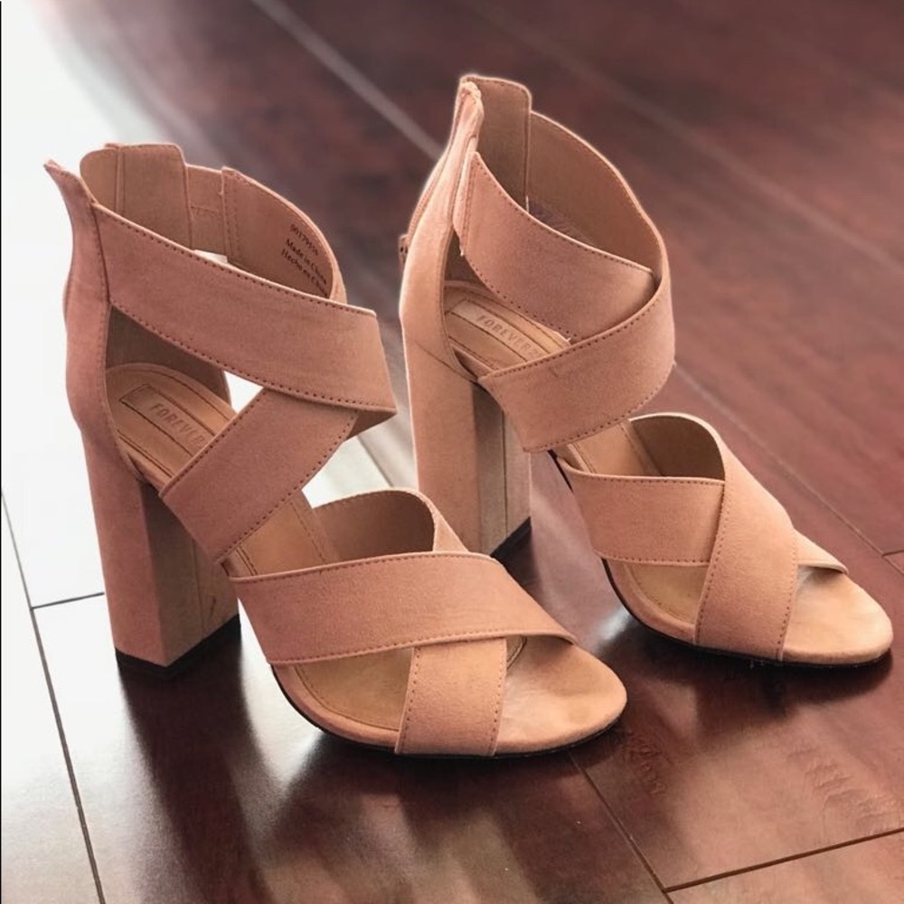 Strapped Suede Wedge Heels